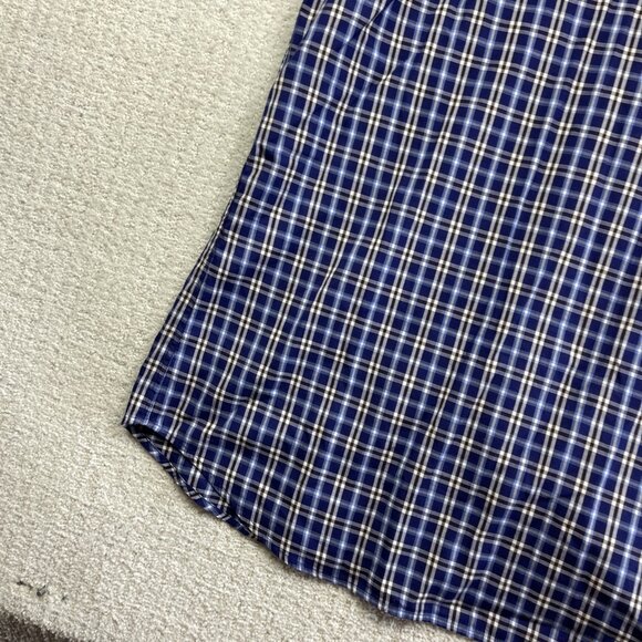 Paul & Shark Yachting Shirt Men Sz 44 Plaid Blue / Brown Short Sleeve Soft Touch - Picture 16 of 16